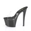 Pleaser - SKY301CRS Mules with heel - Black/Transparent Product image